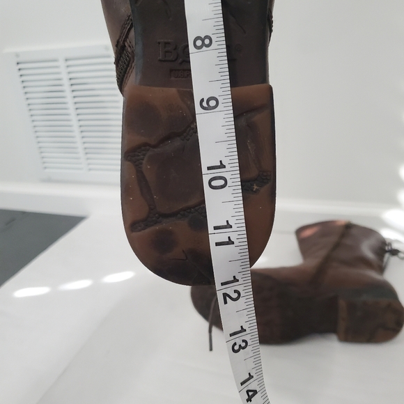 Born Womens Distressed Brown Leather Mid Calf Lace up Back Detail Size 11 Boots - Picture 12 of 13